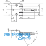 Steckband 3-tlg. Flgelteil z. Einlassen/Aufschr.  18 mm, Hhe 62 mm,vernickelt
