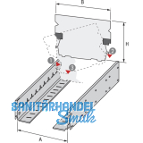 HETTICH SYSTEMA TOP 2000 Schwenksttze, Format A5 quer, Stahl Alu-Finish