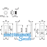 Schiebetrmuschel Set -ecken abgerundet ungelocht,Messing satiniert-poliert-PVD