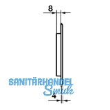 Schiebetrmuschel 40 x 127 mm, ungelocht, Messing poliert, kantig