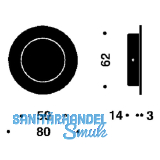 Schiebetrmuschel rund,  80 mm, Edelstahl matt
