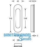Schiebetrmuschel FSB 42 4250 oval, offen, Edelstahl feinmatt