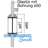 Schiebetrmuschelpaar rund, Glasstrke 8 - 12 mm, Messing poliert