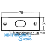 Riegelschlieblech gerade, mit ovalem Loch, 75 x 26 mm, Stahl verzinkt