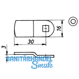 HEKNA 505 Zylinder-Hebelschloss, links, Schliehebel glatt, L 40 mm, Zamak