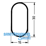 Schrankrohr Standard oval Lnge 3000 mm, Stahl verchromt poliert