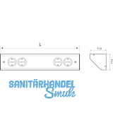 Steckdosenleiste Corner Compact 230 V, max.3500 Watt, L 860 mm, Edelstahl Effekt