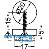 Schraubgleiter mit Filzgleiter und Holzschraube rund, 20, KS wei