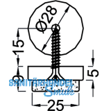 Schraubgleiter mit Filzgleiter und Holzschraube rund, 24, KS wei