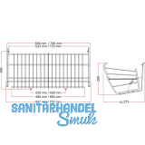 Schuhablage-Anschraubsen B 557,Stahldraht kunststoffbeschichtet silber RAL 9006