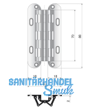 Sepa Einlass-Scharnier Hhe 88 mm, Messing vern. matt