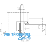 Objektband VX 7728 f. geflzte flchenb. Tren, Bandh. 120 mm, Edelstahl