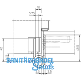 Objektband VX 7729 f. stumpf einsch. Tren, Bandhhe 120 mm, Edelstahl