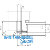 Objektband VX 7939 f. geflzte Tren, Bandhhe 160 mm, Edelstahl