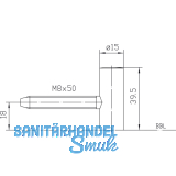 Trband-Flgelteil Variant V 0020 f. geflzte Tren, Band  15 mm, vernickelt