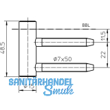Trband Rahmenteil V 4400 WF, Bandhhe 48,5 mm, Stahl verzinkt