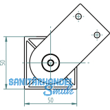 Sockelfu-CAPRI ALU, 50 x 50 x 100 mm, Aluminium Edelstahl Effekt
