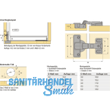 HETTICH ET 582 Spezialscharnier f. Khlschrankumb., W 95, FE /Zinkdruckg.vern.