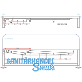 Springaufbeschlag mit 2 Federn, ffnungsw. 35, schwer, 250 mm, FE sil. RAL 9006