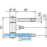 Steckband INCANTO 3-tlg. m. Zylinderkopf,  18 mm, Stahl vernickelt