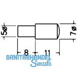 Steckbodentrger KU, Bohr  5 mm, Kunststoff wei, VPE 100 ST