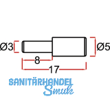 Steckbodentrger Mini, Bohr  3 mm, vernickelt, VPE 100 ST