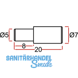 Steckbodentrger Semi, Bohr  5 mm, vernickelt, VPE 100 ST