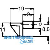 Steckbodentrger Winkel 2, Bohr  5 mm, Kunststoff braun, VPE 100 ST