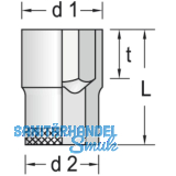 GEDORE Steckschlssel-Einsatz 19 DIN3124 1/2\vierkant 22.0 mm sechskant