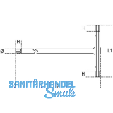 BETA Sechskant Stiftschlssel 951 mit T-Griff 6.0 mm