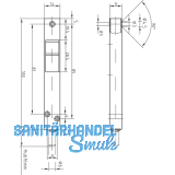 Kantenriegel U-Gehuse mit Griffschieber eckig, 100 x14x 11 mm, Stahl verzinkt
