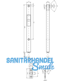 Kantenriegel U-Gehuse mit Griffschieber eckig, 200 x17x 12 mm, Stahl verzinkt