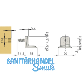 Tablar-Bodentrger PK2, Anschrauben, Tablarstrke 16 mm, Bohr  3 mm, vernickelt