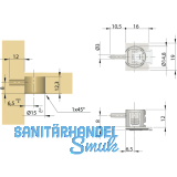 Steckbodentrger Unico, Bohr  5 mm,Zinkdruckguss vernickelt/KS