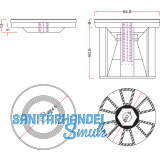 Tischfu-Adapterscheibe  60 mm, Edelstahl
