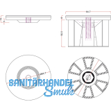 Tischfu-Adapterscheibe  80 mm, Edelstahl