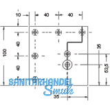 Tischfu 70 x 70 mm, Lnge 420 mm, Alu gebrstet,Platte Stahl 120x120 mm