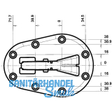 Tischfu \"Click\"  50 mm, Lnge 705 mm, Aluminium silber gerillt