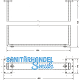 Tischkufe Breite 600 mm, Hhe 720 mm, Edelstahl gebrstet