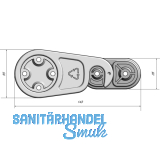 Tischplattenverbinder RAMTI, Bohrbild 32 mm, Kunststoff grau/Zink Druckguss