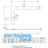 Torwinkelbnder einseitig gerollt, o.Kegel,Schenkel 400 x 300mm,Edelstahl-Effekt