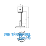 Trennwandsttze U-frmig, Bodenabst. 102mm, Lichte Breite 25 mm, silber eloxiert