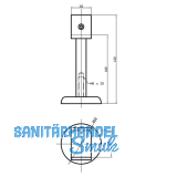 Trennwandsttze U-frmig, Bodenabst. 102mm, Lichte Breite 40 mm, silber eloxiert