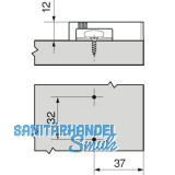 BLUM BLUMOTION Kreuzadapterplatte, Kunststoff RAL 7036 platingrau