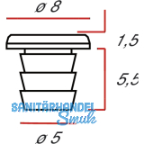 TD4 Transchlagdmpfer zum Einbohren  8 x 1,5 Bohrma 5 x 5,5, hart, transp.