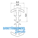 P9003 Transchlagprofi, Frsbreite 2.2, Frstiefe 6, Weichgummi beige