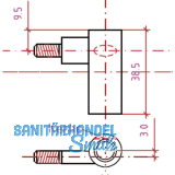 Trband Rahmenteil INCANTO 3-tlg. gekrpft,rechts,Bandh. 38,5mm,Stahl vernickelt