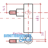 Trband Rahmenteil INCANTO 3-tlg. gekrpft,rechts,Bandh. 48,5mm,Stahl vernickelt