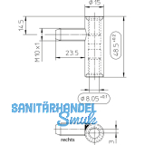 Trband Rahmenteil SCH 27-38, links, Bandhhe 48,5 mm, Stahl vernickelt