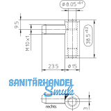 Trband Rahmenteil SCH 27-37, links, Bandhhe 38,5 mm, Stahl vernickelt